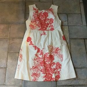 Size 6 Off White with Orange J Crew Dress